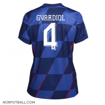 Billige Fotballdrakt Kroatia Josko Gvardiol #4 Replika Bortedrakt Dame EM 2024 Kortermet
